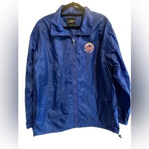 New York Mets Jacket Mens M Blue MLB G-lll Sports Full Zip Windbreaker